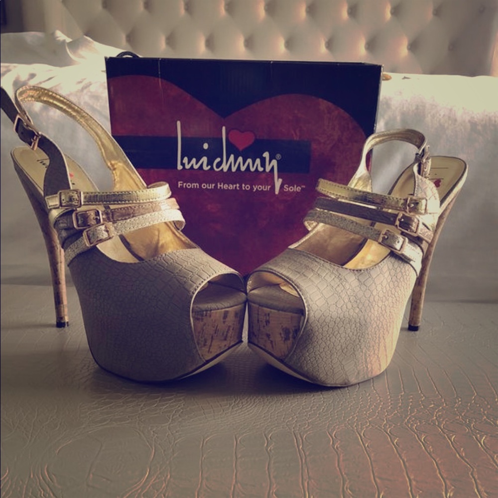 Luichiny Carol Anne Brown Snake Pumps